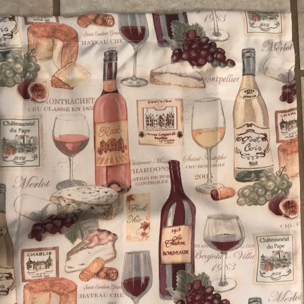 Curtains Wine Themed 3 Piece Curtains Set